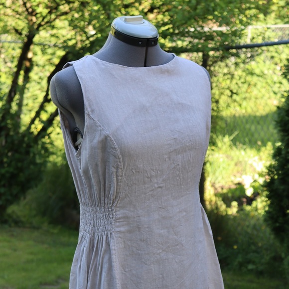 Piazza Del Tempio Beige Summer Linen Dress - Picture 3 of 6